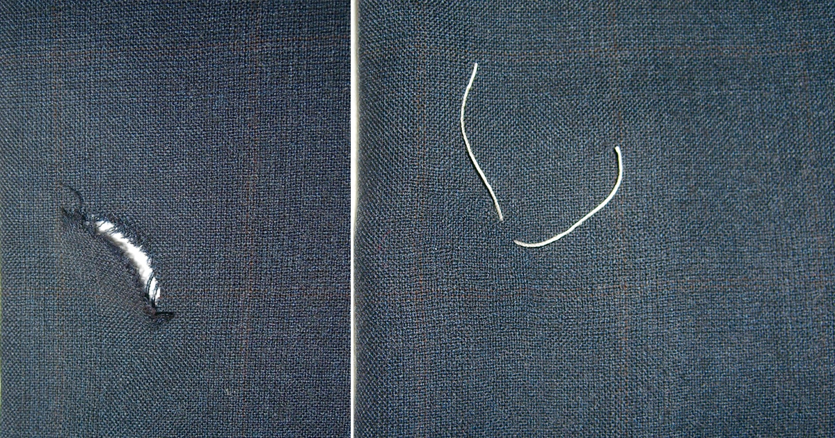 Ritessitura e rammendo invisibile su giacche e abiti